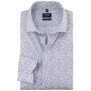 Olymp Businesshemd »Luxor modern fit« mit floralem Minimal-Dessin, weiß