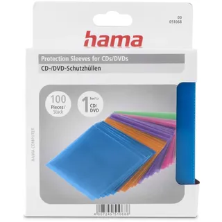 Hama CD-Leerhüllen, 100 Stück, auch für DVD und Blu-ray geeignet | CD-Schutzhüllen farbig