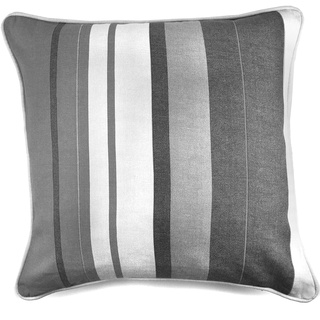 Fusion Home Furnishings Stripe Whitworth Kissen, gestreift, Polyester 100% Baumwolle, Grau, Cushion (Filled): 43 x 43cm