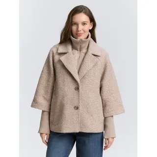 Tom Tailor Regular Fit Cape Jacke mit Stehkragen, Beige, XXL