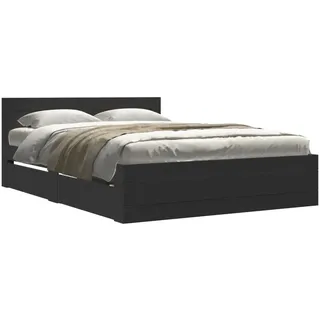 vidaXL Bettgestell mit Kopfteil ohne Matratze Schwarz 140x200 cm - Schwarz
