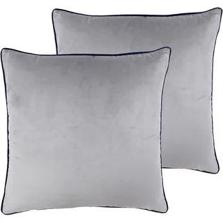 Paoletti Meridian Twin Pack-Polyester gefüllte Kissen, Silber/Navy, 55 x 55cm, 2