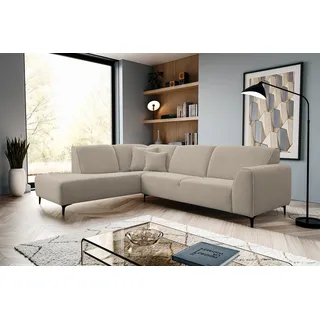 VENASI MULA Links Ecksofa Boucle Teddystoff Sofa L Form Eckcouch Couchgarnitur Couch BEIGE - Beige