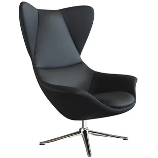 flexlux Ohrensessel »Stilo Relaxsessel, TV-Sessel«, Solitär, Stil-Ikone, drehbar, Fuß Aluminium schwarz