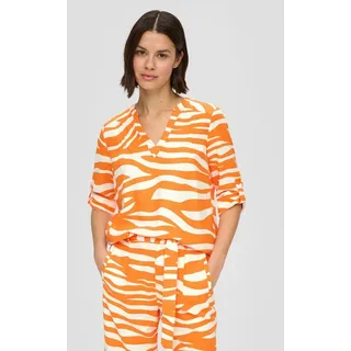 s.Oliver Druckbluse aus Leinen und mit 3/4 Arm s.Oliver orange aop