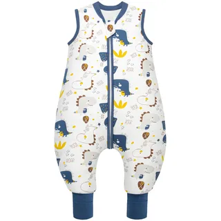 MIKAFEN Baby Schlafsack Winter mit Füßen 2.5 Tog 100% Baumwolle Kinder winterschlafsack für Jungen und Mädchen 80cm/Höhe85-95cm,Dinosaurier