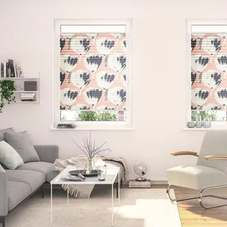 Lichtblick ORIGINAL Plissee Klemmfix, ohne Bohren, blickdicht, Jumbo Flowers on salmon« blickdicht freihängend, rot