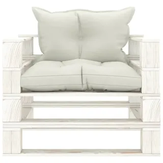 vidaXL Garten-Palettensofa mit Kissen in Beige Holz - Beige