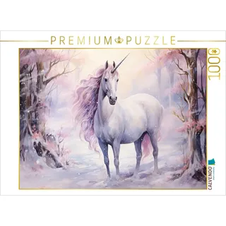 CALVENDO Puzzle Einhorn mit wehender Mähne | 1000 Teile Lege-Größe 64 x 48 cm Foto-Puzzle für glückliche Stunden