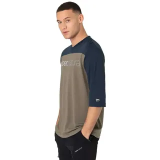 super.natural Contrast 3/4-arm T-shirt - Stone Grey / Blueberry - XL