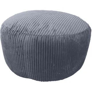 Relaxdays Cord-Pouf , Anthrazit , Textil , Rund , 35x25x35 cm , Wohnzimmer, Sessel, Hocker & Hockerbänke, Poufs