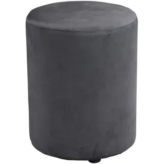 ARTI CASA Pouf Round Velvet – Samt Hocker 28 x 36 cm – Fußhocker oder Sessel Schlafzimmer – Möbel für Schminktisch – Kompakter Stuhl Klein – Hocker Schminktisch - Grau