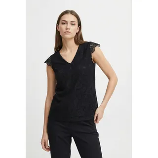 Pieces Pcolline Sl Lace V-Neck Top Schwarz L