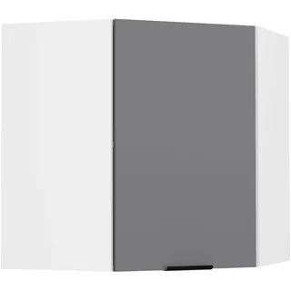 Hängeschrank VCM "Eckschrank Küchenschrank Hängeschrank Küche Fasola", schwarz (weiß, anthrazit), B:57cm T:57cm, Obermaterial: 100% Holz Wood., Schränke, Hängeschrank