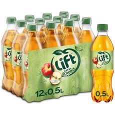 Lift Apfelschorle - fruchtig-spritziges Erfrischungsgetränk aus natürlichem Apfelsaft und frischem Wasser - mit geringem Zuckergehalt - Softdrink in Einweg Flaschen (12 x 500 ml)