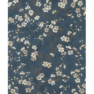 Rasch Textil Vliestapete 10 m x 0,32 m 10,05 m2 Beige/Blau/Weiß 456738