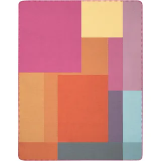 Wohndecke BIEDERLACK "Wohndecke Cinque Terre", multicolor, B:150cm L:200cm, Baumwolle, Polyacryl, Polyester, Wohndecken, Wohndecke, sommerliche Kuscheldecke mit Zierstich