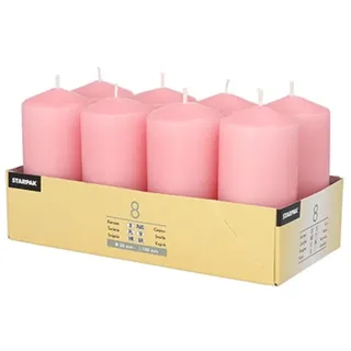 Papstar Stumpenkerzen 10 cm altrosa 8 St.