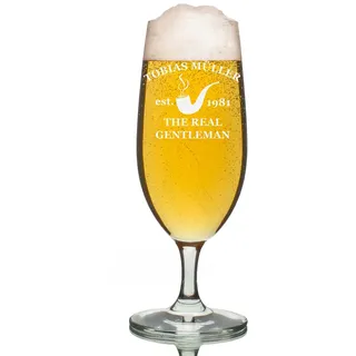 polar-effekt Leonardo Bierglas 0,3 Liter mit Gravur - personalisierte Biertulpe - Pilsglas für Lager und Craft Beer - ideal als Geschenk