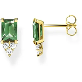 Thomas Sabo Damen Ohrstecker in der Farbe Gold aus 925 Sterlingsilber mit 750 Gelbgold Veredelung mit Zirkonia, Größe: 13x6mm, H2173-971-6