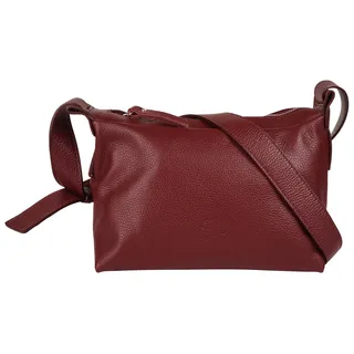 Umhängetasche CLUTY, Damen, Gr. B/H/T: 26cm x 18cm x 12cm onesize, rot, Leder, leicht glänzend, unifarben, Taschen Umhängetasche, echt Leder, Made in Italy