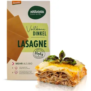 Naturata Bio Dinkel-Vollkorn Lasagne-Platten, 250 g | Demeter Dinkel von der Schwäbischen Alb | Fein-nussiger Geschmack für Lasagne & Aufläufe