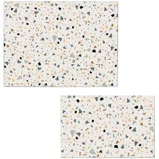 Zeller Present Schneidebrett »Terrazzo'« extra Halt dank Silikon Füße, 2-teilig, 30x20 cm, weiß