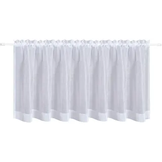 Gerster Scheibengardine Stangendurchzug 140 x 50 cm Weiß
