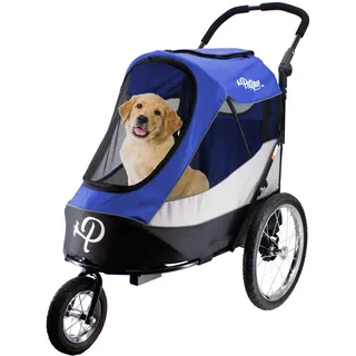 Petique Trailblazer Jogger, Dog Cart for Medium Size Pets, Ventilated Pet Stroller for Cats & Dogs, Blue