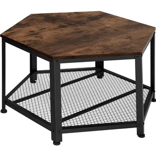 tectake Couchtisch Norwich, 86,5 x 75 x 46,5 cm, Industrial Holz dunkel, rustikal , Rostfarben , Quadratisch , 86.5x46.5x75 cm , Wohnzimmer, Wohnzimmertische, Couchtische