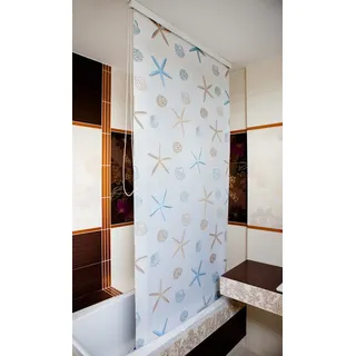 Halb-Kassetten Duschrollo 100x240 cm Modell Oceanic - extra schmal - Sondermaß - Weiß