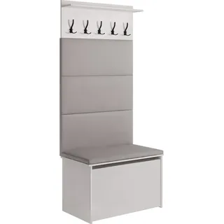 Schuhschrank mit Sitz und Kleiderbügel ANDY - Weiß