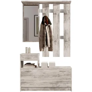 Stella Trading Garderobe Onno 100 x 191 x 25 cm Eiche