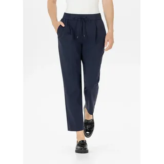 7/8-Hose STEHMANN "Myriel2-720", Damen, Gr. 38, N-Gr, blau (marine), Web, Obermaterial: 50% Baumwolle, 42% Polyamid, 8% Elasthan, unifarben, regular fit 7/8-Länge, Hosen 7/8-Hose, mit elastischem Bund