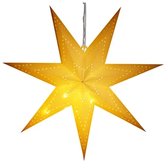 CASARIA® LED Weihnachtsstern Beleuchtet 60 cm Batterie Fenster Innen Weihnachtsdeko Weihnachten Fensterdeko Leuchtstern Dekostern Papierstern Weiß - Weiß