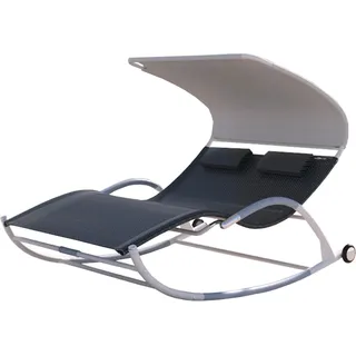 Leco Schaukelliege Mit Sonnendach Edda Anthrazit-Grau-Lichtgrau