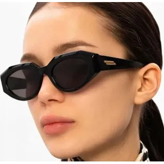 Sonnenbrille - Uni-Modell - Hochwertige Materialien - UV-Schutz - Katzenaugen-Design - - Schwarz