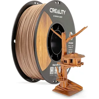 Creality Holzfilament PLA, 3D-Druckerfilament 1,75 mm, glatte Seidentextur, Robustheit, 1 kg (2,2 Pfund) / Rolle Druckfilament, für alle Drucker (Holz)