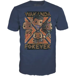 Funko Boxed Tees: Black Pander - Wakanda Forever - Group - (L) - Black Panther - Wakanda Forever - T-Shirt - Kleidung - Geschenkidee - Kurzärmeliges Top Für Erwachsene Männer und Frauen - Movies Fans