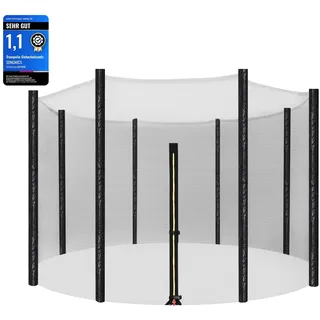 SONGMICS Ersatznetz für rundes Trampolin, Ø 366 cm, Sicherheitsnetz für 8 gerade Pfosten, rundes Netz, Schwarz STN12FT