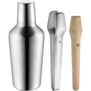 WMF Matroschka Cocktail Set 5-teilig mit Edelstahl Shaker 700 ml, Messbecher, Cocktail Sieb, Eiszange und Stößel