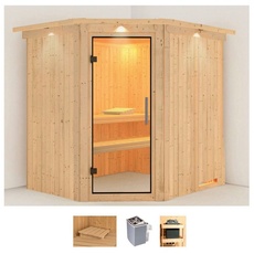 Bild Sauna »Stine«, (Set), 9 KW-Ofen mit integrierter Steuerung beige