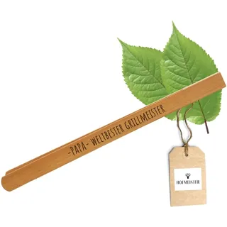 HOFMEISTER® Grillzange Holz mit Gravur – personalisiert mit Name oder Wunschspruch, für Wurst, Steaks und Gemüse, BBQ, Handarbeit – Kirschholz, 30 cm (1 Stück)