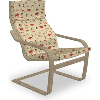 ABAKUHAUS Wild jagen Poäng Sessel Polster, Archery Bull, Sitzkissen mit Stuhlkissen mit Hakenschlaufe und Reißverschluss, Beige Burnt Orange - Beige