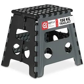 Relaxdays Klapphocker faltbar Grau/Schwarz