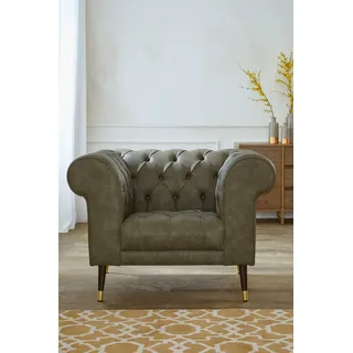 Home affaire Chesterfield-Sessel "Tinnum Sessel", olive