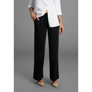 LAURA SCOTT LAURA SCOTT, Damen, Gr. 46, N-Gr, schwarz, Milano Rib, Obermaterial: 76% Polyester, 20% Viskose, 4% Elasthan, unifarben, figurumspielend lang, Hosen Schlupfhose, aus bequemer, elastischer Ware