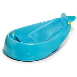 Skip Hop Moby Babybadewanne 3-in-1 mit Smart Sling – Neugeborenen- & Kleinkind-Badewanne 0–11 kg – Anti-Rutsch, ergonomisch, BPA-frei, platzsparend, Blau – für Jungen & Mädchen