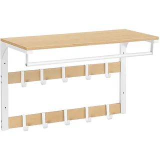 VASAGLE Wandgarderobe LCR101W09 Eichenfarben-Weiß