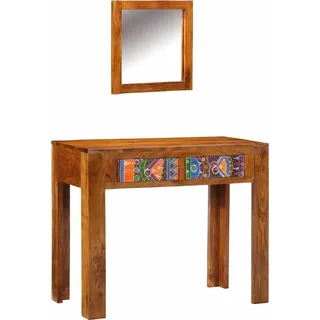 vidaXL Schminktisch Braun 90 x 45 x 75 cm Massivholz Akazie - Braun
